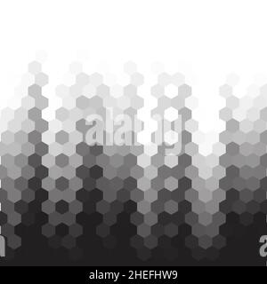 Fondo esagonale astratto. Concetto di tecnologia futuristica. illustrazione vettoriale 3d. Ripetizione geometrica esagonale. Celle di carbonio. Superficie scura poligonale. Poli Foto Stock