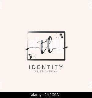 TL Handwriting logo arte vettoriale di firma iniziale, matrimonio, moda, gioielleria, boutique, floreale e botanica con modello creativo per qualsiasi azienda Illustrazione Vettoriale