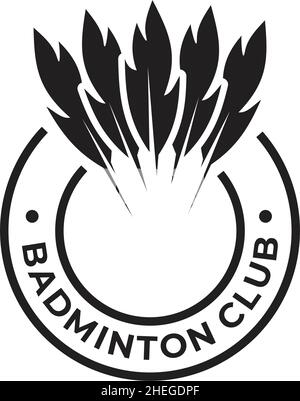 Logo emblema vettore badminton club Illustrazione Vettoriale