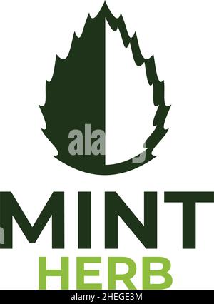 Logo di Mint herb leaf vettoriale Illustrazione Vettoriale