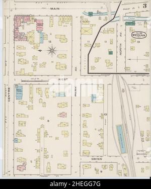 Sanborn Fire Insurance Map da Medina, Orleans County, New York. Foto Stock