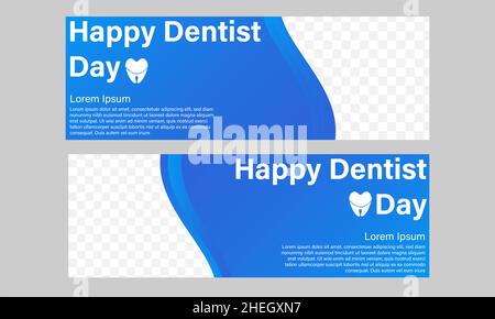 happy nazionale dentista giorno orizzontale banner modello design Foto Stock