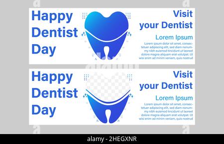 happy nazionale dentista giorno orizzontale banner modello design Foto Stock