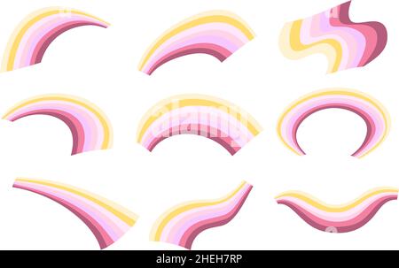 Questa è un'illustrazione di Un arcobaleno che si piega e si allunga Illustrazione Vettoriale