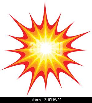 brillante flashy comic esplosione bang vettore blast isolato su sfondo bianco Illustrazione Vettoriale