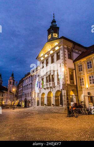 LUBIANA, SLOVENIA - 13 MAGGIO 2019: Municipio di Lubiana, Slovenia Foto Stock
