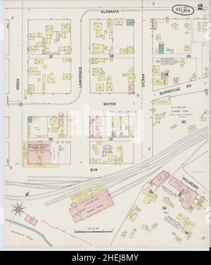 Sanborn Fire Insurance Map da Selma, Contea di Dallas, Alabama. Foto Stock