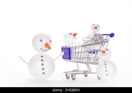 carrello snowman Foto Stock