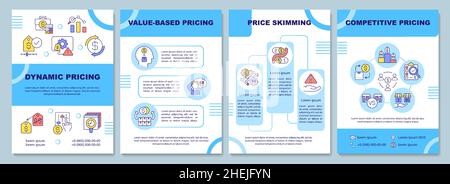 Modello di brochure sui tipi di strategia di prezzo Illustrazione Vettoriale