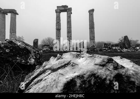 antica città di afrodisia in una giornata piovosa Foto Stock