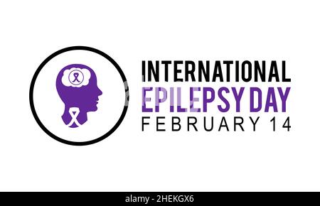 Giornata internazionale dell'epilessia, febbraio 14. Modello vettoriale Design per banner, biglietti, poster, sfondo. Illustrazione Vettoriale