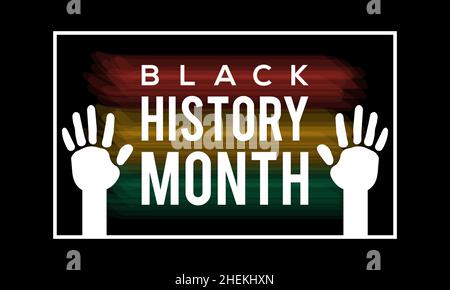 Black History mese di febbraio. Modello vettoriale Design per banner, biglietti, poster, sfondo. Illustrazione Vettoriale
