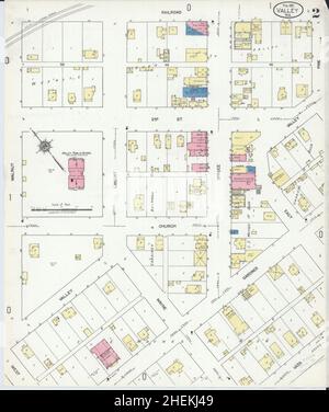 Sanborn Fire Insurance Map from Valley, Douglas County, Nebraska. Foto Stock