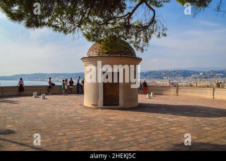 Castle Hill, colline du Chateau, a Nizza, nel sud della Francia. Foto Stock