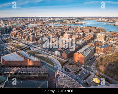 Vista aerea di Boston in Massachusetts, Stati Uniti Foto Stock