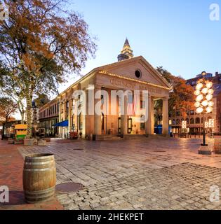 Quincy Market e Faneuil Hall a Boston Foto Stock