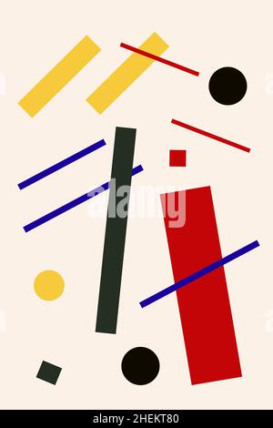 Pittura retrò in stile suprematismo Illustrazione Vettoriale
