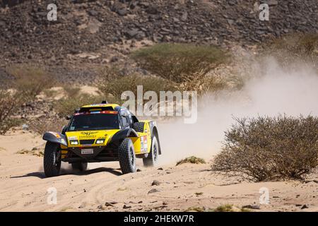 220 Han Wei (chn), ma li (chn), Hanwei Motorsport Team, SMG HW2021, Auto FIA T1/T2, Azione durante la tappa 9 del Dakar Rally 2022 intorno a Wadi ad Dawasir, il 11th 2022 gennaio a Wadi ad Dawasir, Arabia Saudita - Foto: Julien Delfosse/DPPI/LiveMedia Foto Stock