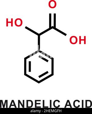 Struttura molecolare dell'acido mandelico. Acido mandelico formula chimica  scheletrica. Illustrazione del vettore della formula molecolare chimica  Immagine e Vettoriale - Alamy