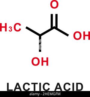 Struttura molecolare dell'acido lattico. Acido lattico formula chimica  scheletrica. Illustrazione del vettore della formula molecolare chimica  Immagine e Vettoriale - Alamy