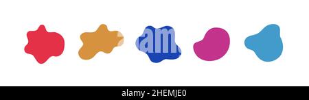 Forme colorate dinamiche con forme liquide fluide. I blob organici impostano il modello per il logo, il volantino o la presentazione del design Illustrazione Vettoriale