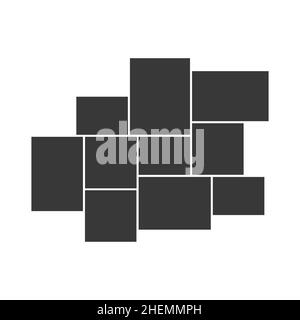 Cornice per foto e immagini. Modello collage Illustrazione Vettoriale