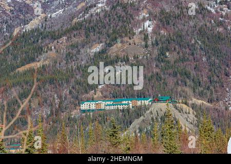 Paesaggio pomeridiano al Denali National Park and Preserve e Grande Denali Lodge a Fairbanks, Alaska Foto Stock