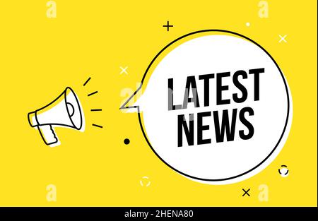 Ultime notizie messaggio megaphone icona offerta. Rottura bolla del discorso vettoriale ultimo segno di notizie Illustrazione Vettoriale