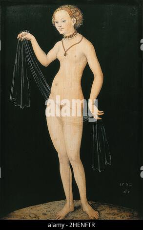 Vensu la dea dell'amore (chiamata Afrodite dai Greci) dipinto da Lucas Cranach Foto Stock