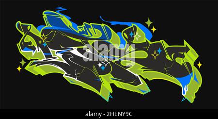 Dark Isolated Abstract Urban Graffiti Street Art Style Word consente di lettere Vector Illustration Illustrazione Vettoriale