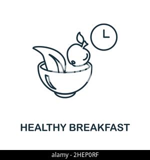 Icona colazione sana. Segno monocromatico dalla raccolta della dieta. Illustrazione creativa sana della prima colazione per disegno di fotoricettore, infographics e più Illustrazione Vettoriale