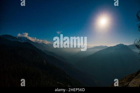 moro rock in serata nel parco nazionale sequoia, california, stati uniti. Foto Stock