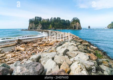 Seconda spiaggia a mt. Olympic National Park, Washington, usa. Foto Stock