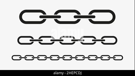 Catena in ferro metallico vettoriale su sfondo bianco. Illustrazione Vettoriale