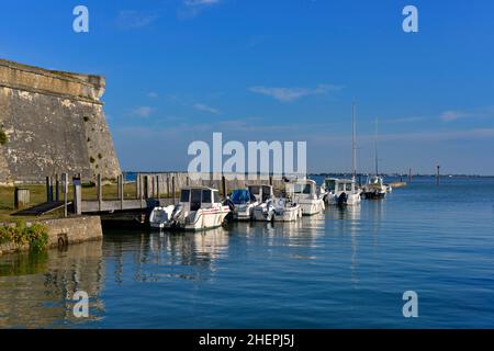 Porto e cittadella a le Chateau d’Oleron, situato sull’isola di Oleron nel dipartimento della Charente-Maritime nella Francia sud-occidentale Foto Stock