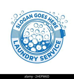 Logo del servizio di lavanderia. Vettore e illustrazione. Illustrazione Vettoriale