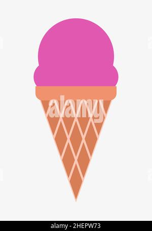 Gelato in stile piatto su sfondo bianco Illustrazione Vettoriale