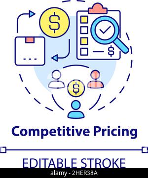 Icona del concetto di prezzi competitivi Illustrazione Vettoriale