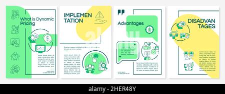 Modello di brochure verde e giallo per prezzi dinamici Illustrazione Vettoriale