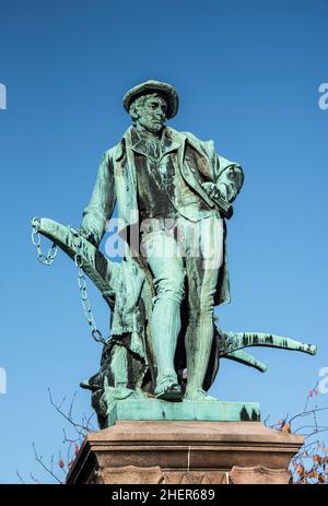 Statua del poeta nazionale di Robert Burns Scozia in Fountain Gardens Paisley Scotland Foto Stock