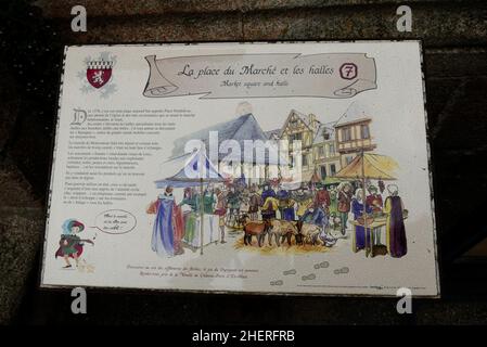 Moncontour-de-Bretagne, città medievale, Cotes-d Armor, Bretagne, Francia, Europa Foto Stock