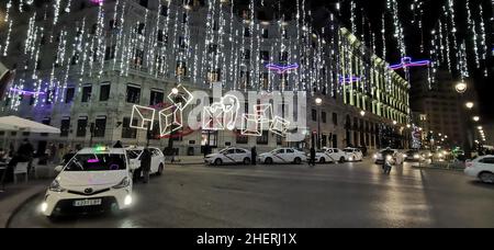 Madrid le luci di Natale Foto Stock