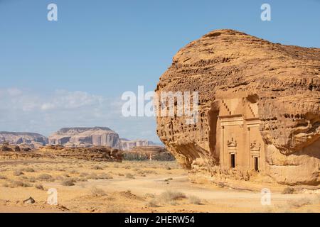 Famose camere di sepoltura di Hegra, al Ula, in Arabia Saudita Foto Stock