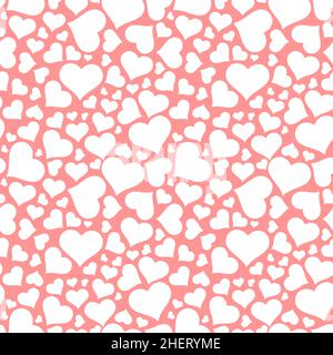 Sfondo vettoriale del cuore bianco. Design alla moda senza cuciture a cuore. Illustrazione Vettoriale