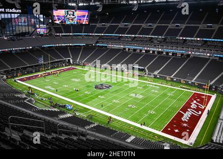 Vista generale dell'Allegiant Stadium durante la partita del Las Vegas Bowl tra i Sun Devils dell'Arizona state e i distintivi del Wisconsin, giovedì, dicembre Foto Stock