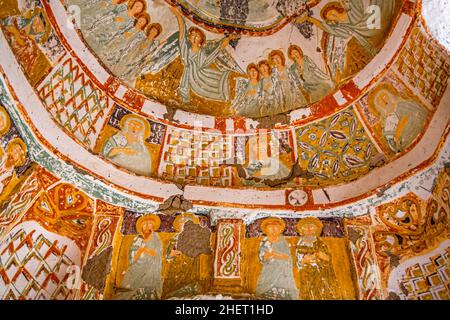 Affreschi nella Chiesa di Agacalti, Valle d'Ihlara, Cappadocia, Turchia, Cappadocia, Turchia Foto Stock