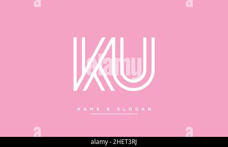 KU, UK, K, U Letters Logo astratto Monogramma Illustrazione Vettoriale