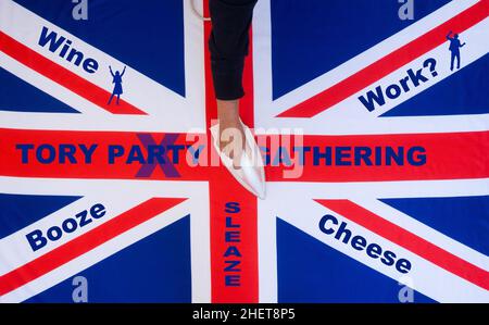 Tory partito, partito conservatore, riunione, Downing Street Garden party, Boris Johnson, legge di blocco, regole, sleaze... concetto Foto Stock