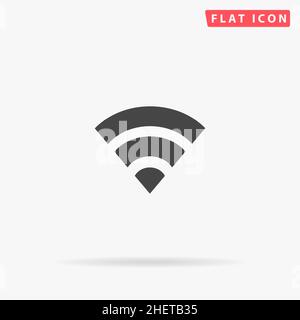 Icona vettore piatto Wi-Fi. Illustrazioni di disegno di stile disegnate a mano. Illustrazione Vettoriale