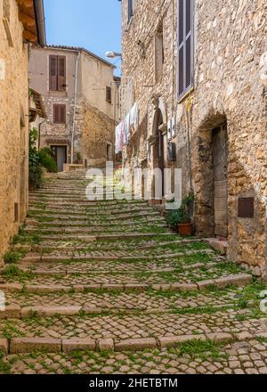 Vista panoramica a Maenza, bellissima cittadina in provincia di Latina, Lazio, Italia. Foto Stock